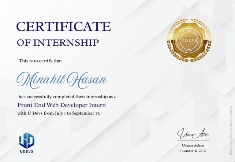 Wrapping Up My Frontend Internship at U Devs